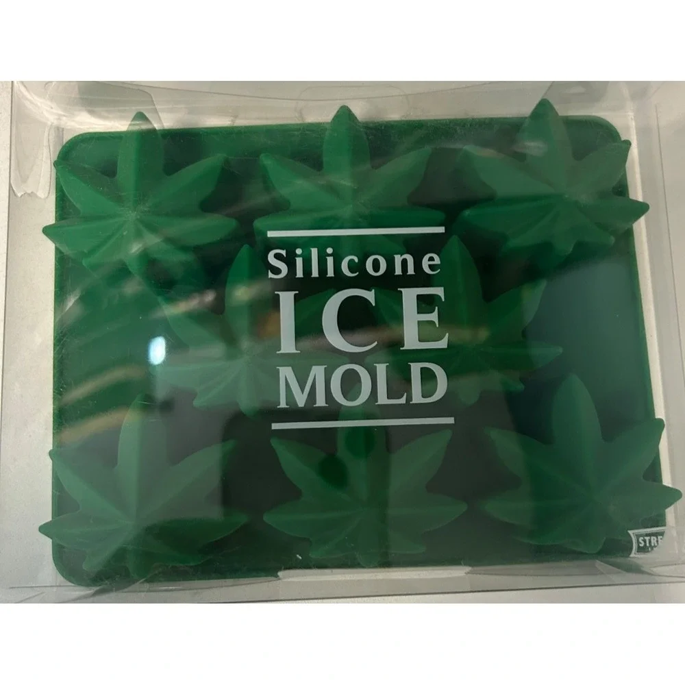 It's Tea Time Adult Humor Towel & Cannabis Leaf Silicone Ice Tray Gift Set